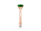 Rose gold Round Cut Emerald Solitaire Engagement Ring with Cathedral Setting and Four-Prong Mount_26