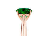 Rose gold Round Cut Emerald Solitaire Engagement Ring with Cathedral Setting and Four-Prong Mount_29