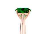 Rose gold Round Cut Emerald Solitaire Engagement Ring with Cathedral Setting and Four-Prong Mount_77
