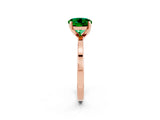 Rose gold Round Cut Emerald Solitaire Engagement Ring with Classic Band and Four-Prong Setting_26