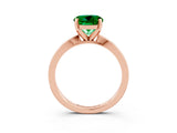 Rose gold Round Cut Emerald Solitaire Engagement Ring with Classic Band and Four-Prong Setting_27