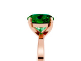 Rose gold Round Cut Emerald Solitaire Engagement Ring with Classic Band and Four-Prong Setting_29