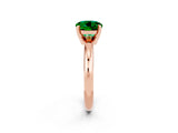 Rose gold Round Cut Emerald Solitaire Engagement Ring with Round Band and Four-Prong Setting_2