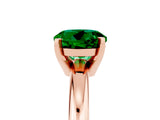 Rose gold Round Cut Emerald Solitaire Engagement Ring with Round Band and Four-Prong Setting_5