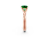 Rose gold Round Cut Emerald Solitaire Twist Band Prong Setting Ring_38