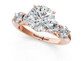 Rose gold Round Cut Five-Stone Prong Set Diamond Ring with Classic Band_46