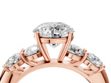 Rose gold Round Cut Five-Stone Prong Set Diamond Ring with Classic Band_49