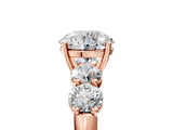 Rose gold Round Cut Five-Stone Prong Set Diamond Ring with Classic Band_50