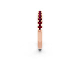 Rose gold Round Cut Garnet Pavé Set Thin Band_2