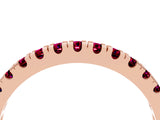 Rose gold Round Cut Garnet Pavé Set Thin Band_4