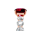 Rose gold Round Cut Garnet Prong Setting with Side Stones on a Pave Band_5