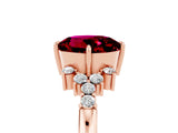 Rose gold Round Cut Garnet Ring with Side Stones and Four-Prong Setting_41