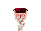 Rose gold Round Cut Garnet Scattered Round Accent Ring with Prong Setting_17