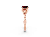 Rose gold Round Cut Garnet Solitaire Celtic Knot Ring with Four-Prong Setting_14