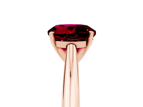 Rose gold Round Cut Garnet Solitaire Engagement Ring with Cathedral Setting and Four-Prong Mount_17