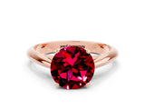 Rose gold Round Cut Garnet Solitaire Engagement Ring with Cathedral Setting and Four-Prong Mount_24
