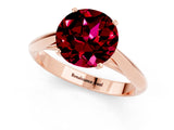 Rose gold Round Cut Garnet Solitaire Engagement Ring with Cathedral Setting and Four-Prong Mount_25