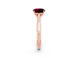 Rose gold Round Cut Garnet Solitaire Engagement Ring with Cathedral Setting and Four-Prong Mount_26