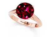 Rose gold Round Cut Garnet Solitaire Engagement Ring with Cathedral Setting and Four-Prong Mount_31
