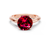 Rose gold Round Cut Garnet Solitaire Engagement Ring with Cathedral Setting and Four-Prong Mount_66