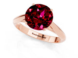Rose gold Round Cut Garnet Solitaire Engagement Ring with Cathedral Setting and Four-Prong Mount_67