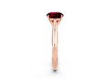 Rose gold Round Cut Garnet Solitaire Engagement Ring with Cathedral Setting and Four-Prong Mount_68