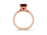 Rose gold Round Cut Garnet Solitaire Engagement Ring with Classic Band and Four-Prong Setting_27
