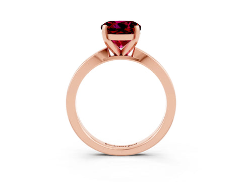 Rose gold Round Cut Garnet Solitaire Engagement Ring with Classic Band and Four-Prong Setting_27