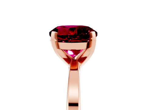 Rose gold Round Cut Garnet Solitaire Engagement Ring with Classic Band and Four-Prong Setting_29