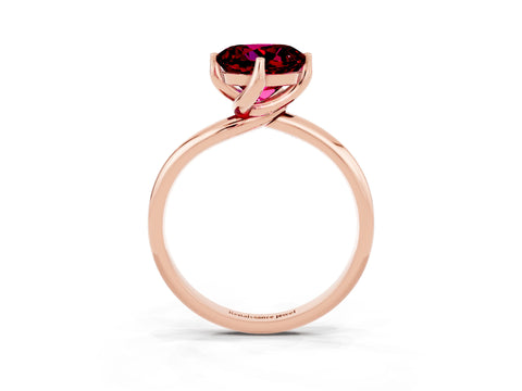 Rose gold Round Cut Garnet Solitaire Engagement Ring with Four-Prong Setting and Classic Band_15