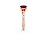 Rose gold Round Cut Garnet Solitaire Engagement Ring with Round Band and Four-Prong Setting_2