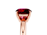 Rose gold Round Cut Garnet Solitaire Engagement Ring with Round Band and Four-Prong Setting_5