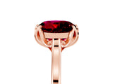 Rose gold Round Cut Garnet Solitaire Ring with Flower Prong Setting and Classic Band_41