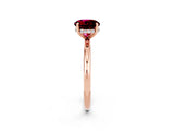Rose gold Round Cut Garnet Solitaire Ring with Thin Band and Four-Prong Setting_14