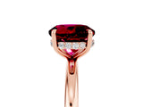 Rose gold Round Cut Garnet Solitaire Ring with Thin Band and Four-Prong Setting_17