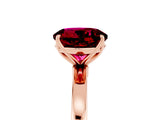 Rose gold Round Cut Garnet Solitaire Ring with Thin Band and Prong Setting_17