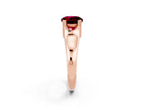 Rose gold Round Cut Garnet Solitaire Ring with Wide Band and Prong Setting_2