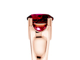Rose gold Round Cut Garnet Solitaire Ring with Wide Band and Prong Setting_5