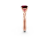 Rose gold Round Cut Garnet Solitaire Twist Band Prong Setting Ring_38