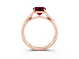 Rose gold Round Cut Garnet Solitaire Twist Band Prong Setting Ring_39