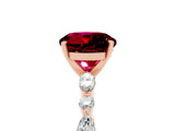 Rose gold Round Cut Garnet Solitaire with Side Stones on a Pavé Band and Four-Prong Setting_5