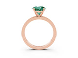Rose gold Round Cut Green Sapphire Milgrain Pavé Engagement Ring with Four-Prong Setting_3