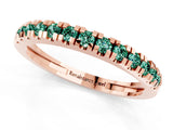 Rose gold Round Cut Green Sapphire Pavé Set Thin Band_1