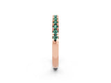 Rose gold Round Cut Green Sapphire Pavé Set Thin Band_2