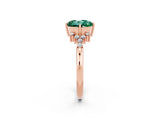 Rose gold Round Cut Green Sapphire Ring with Side Stones and Four-Prong Setting_38