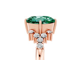 Rose gold Round Cut Green Sapphire Ring with Side Stones and Four-Prong Setting_41