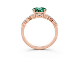 Rose gold Round Cut Green Sapphire Scattered Round Accent Ring with Prong Setting_15