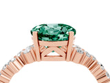 Rose gold Round Cut Green Sapphire Scattered Round Accent Ring with Prong Setting_16