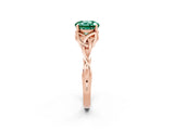 Rose gold Round Cut Green Sapphire Solitaire Celtic Knot Ring with Four-Prong Setting_14