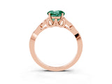 Rose gold Round Cut Green Sapphire Solitaire Celtic Knot Ring with Four-Prong Setting_15
